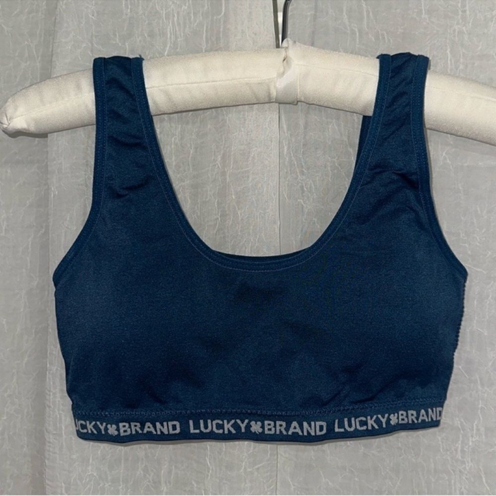 Lucky Brand S Blue Padded Sports Athletic Bra